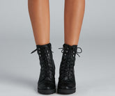 Wild Side Faux Leather Lug Boots Sai Feel